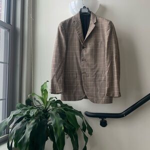 JFresh Black and Red Windowpane Super Slim Blazer